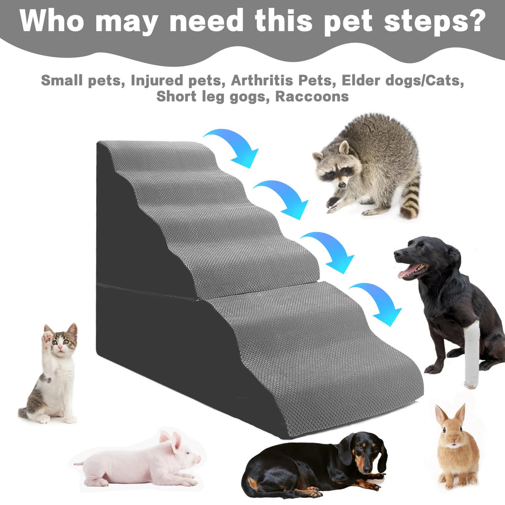 6-Step Grey Foam Dog Stairs L872950