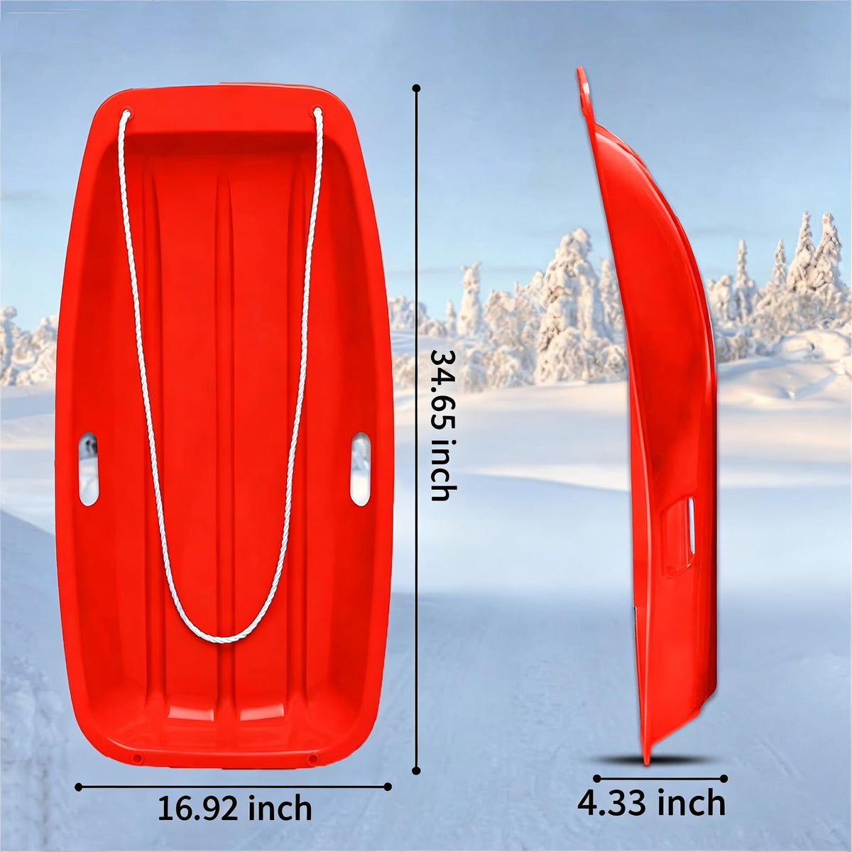 Plastic Snow Sleds with Pull Rope and Handles W13998