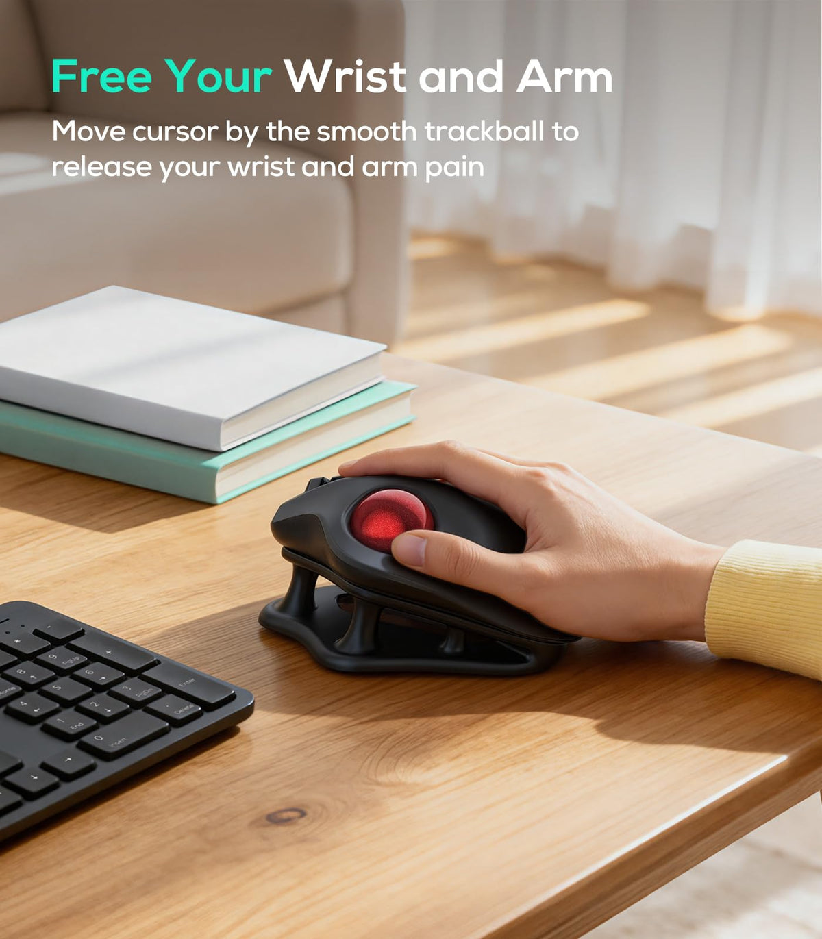 Wireless Ergonomic Trackball Mouse I845
