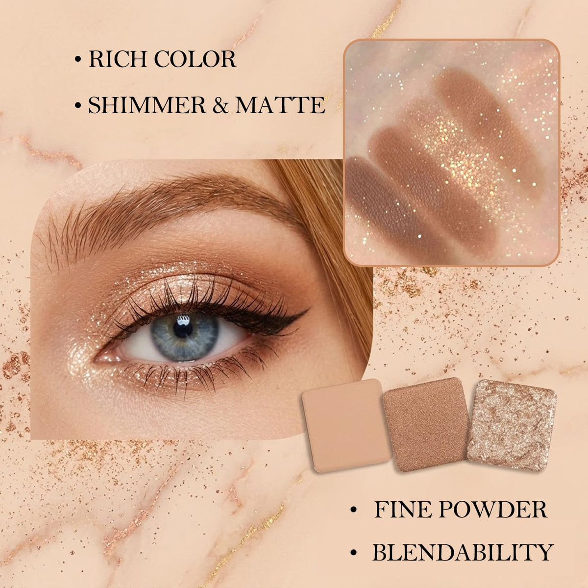 9 Colors Matte Shimmer Glitter Eyeshadow Palette I4371