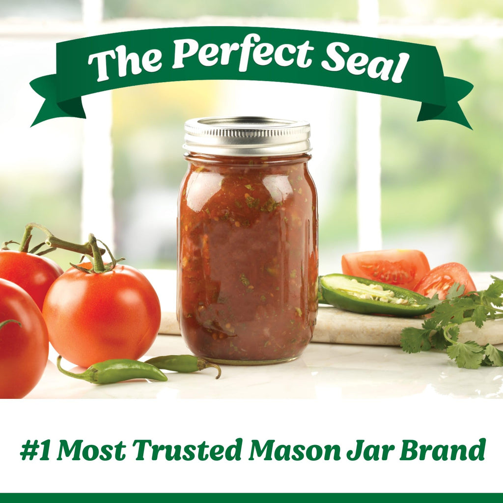 Regular Mouth Pint Glass Mason Jars, 16oz, 8-Count H857