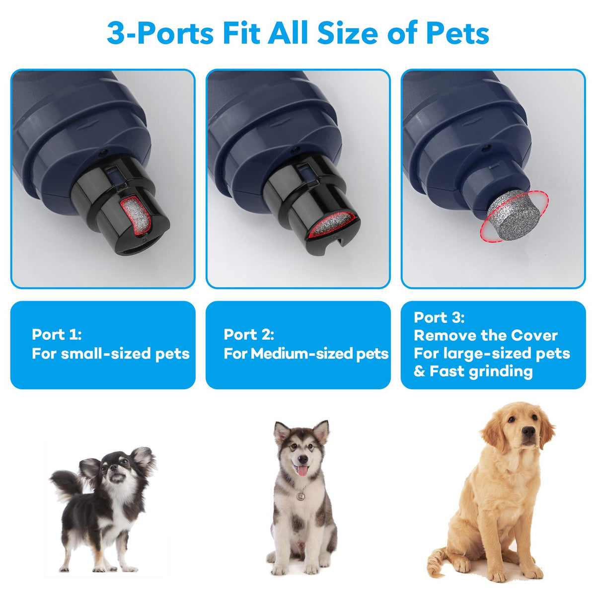 Dog Nail Grinder with 2 LED Light 2-Speed Electric Pet Nail Trimmer Z26087