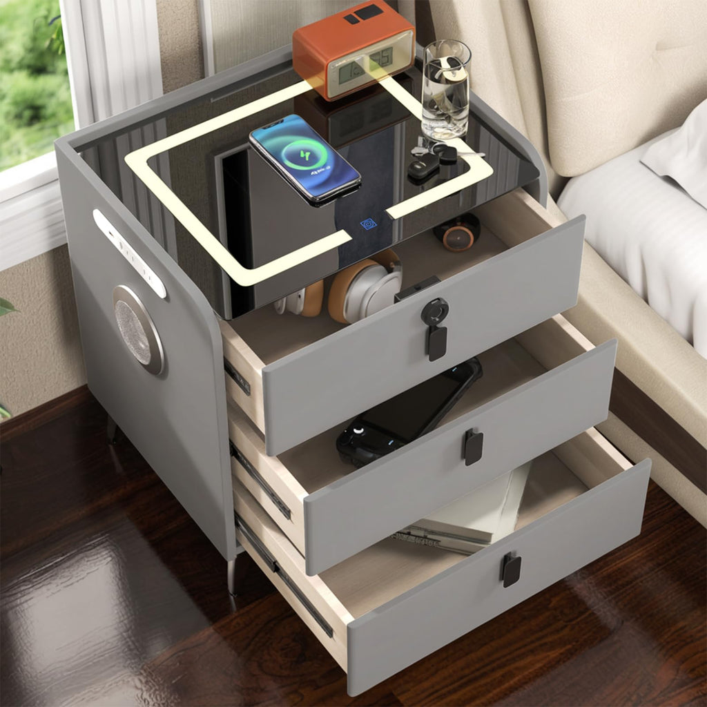 Wireless Charging Fingerprint Lock Nightstand Q248