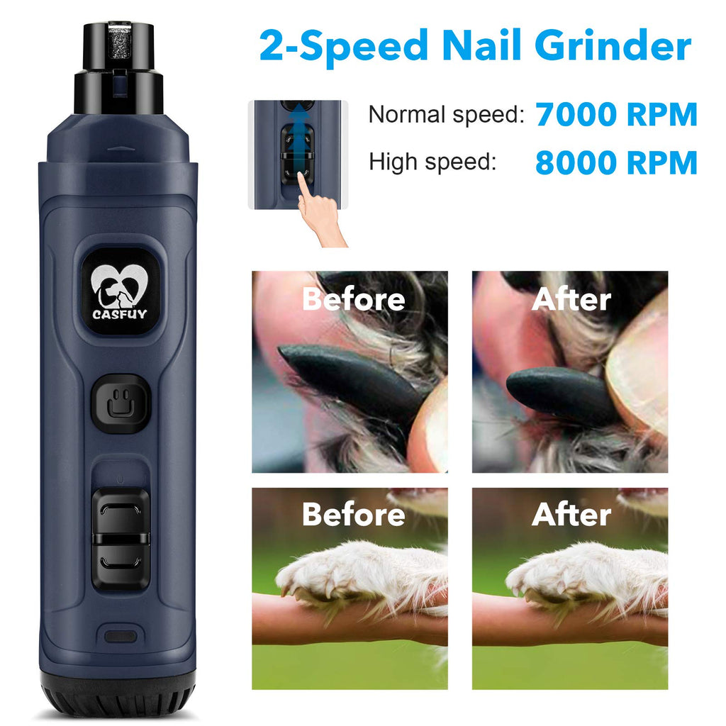 Dog Nail Grinder with 2 LED Light 2-Speed Electric Pet Nail Trimmer Z26087