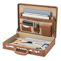 Brown Leather Briefcase with Lock for 16 Inch Laptop E544189