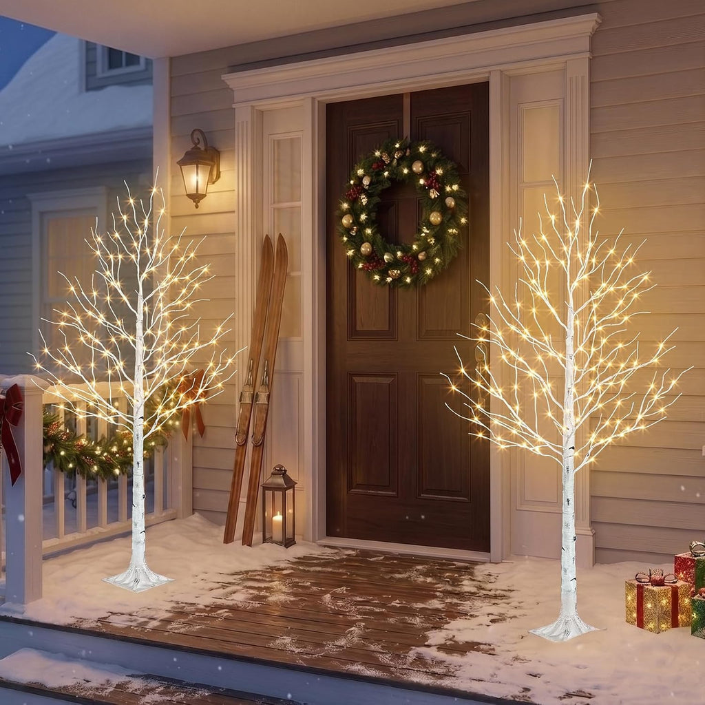 6ft Prelit White Christmas Trees 2Pack K12124