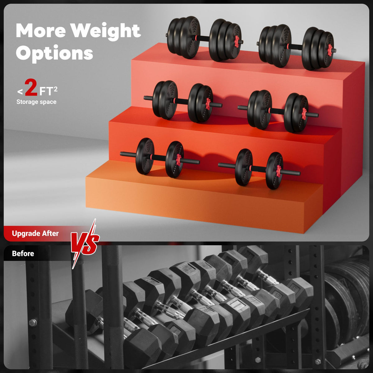 Adjustable Dumbbells Free Weight Set 4 in 1 T15094
