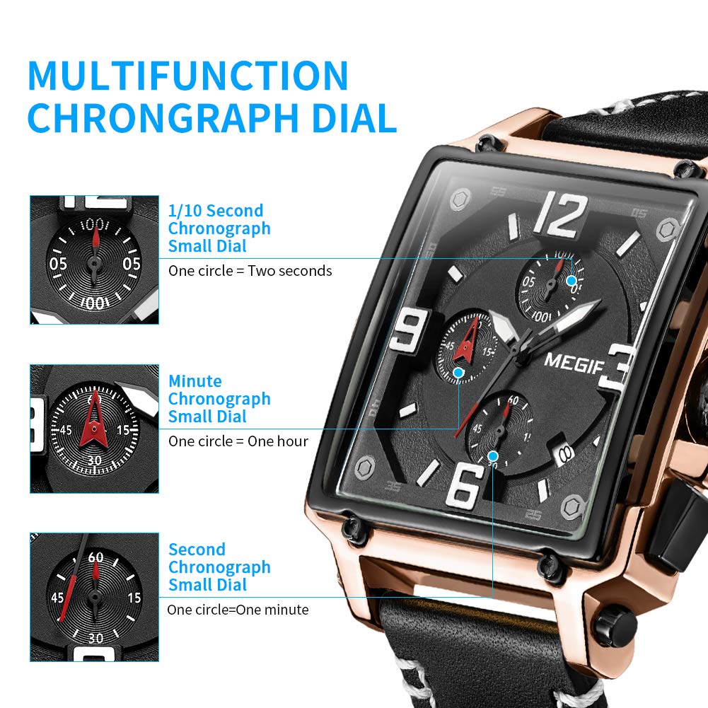 Men's Analogue Luminous Quartz Watch with Leather Strap H234618