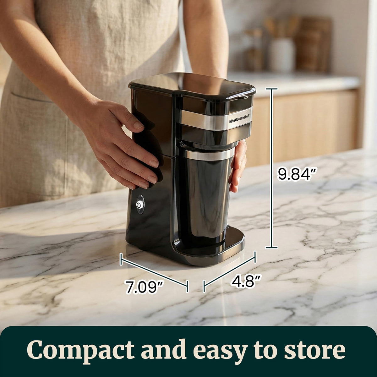 Black Single-Serve Compact Coffee Maker I114623