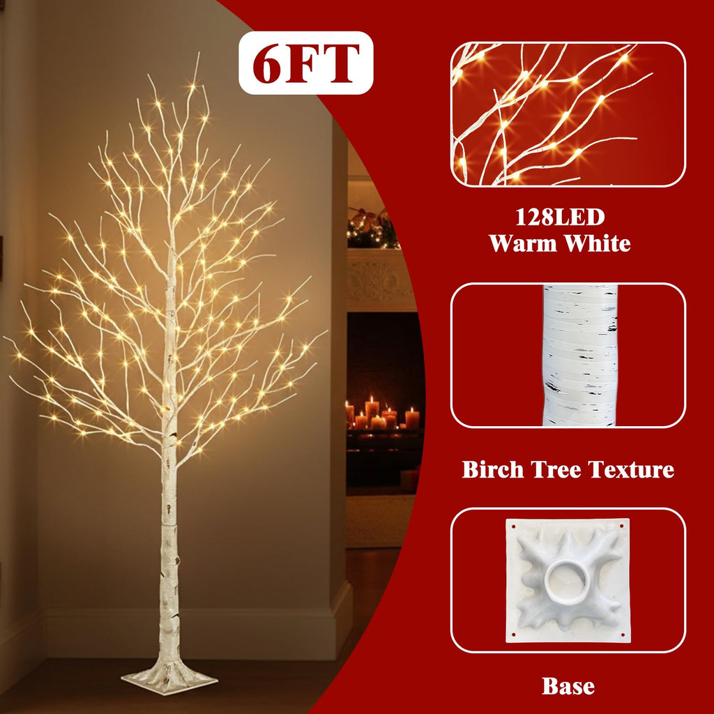 6ft Prelit White Christmas Trees 2Pack K12124