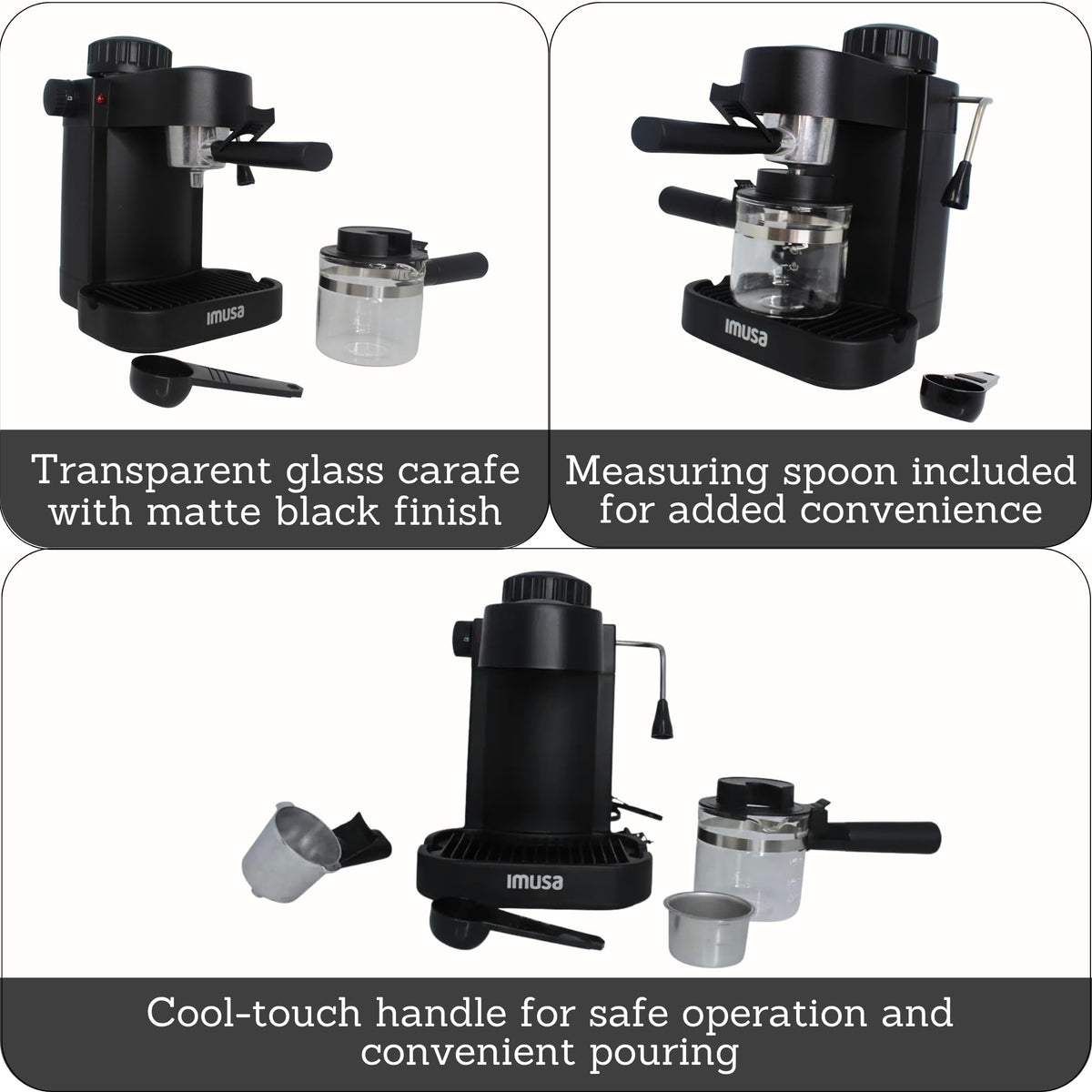 4 Cup Electric Espresso Cappuccino Coffee Maker, Black J917789