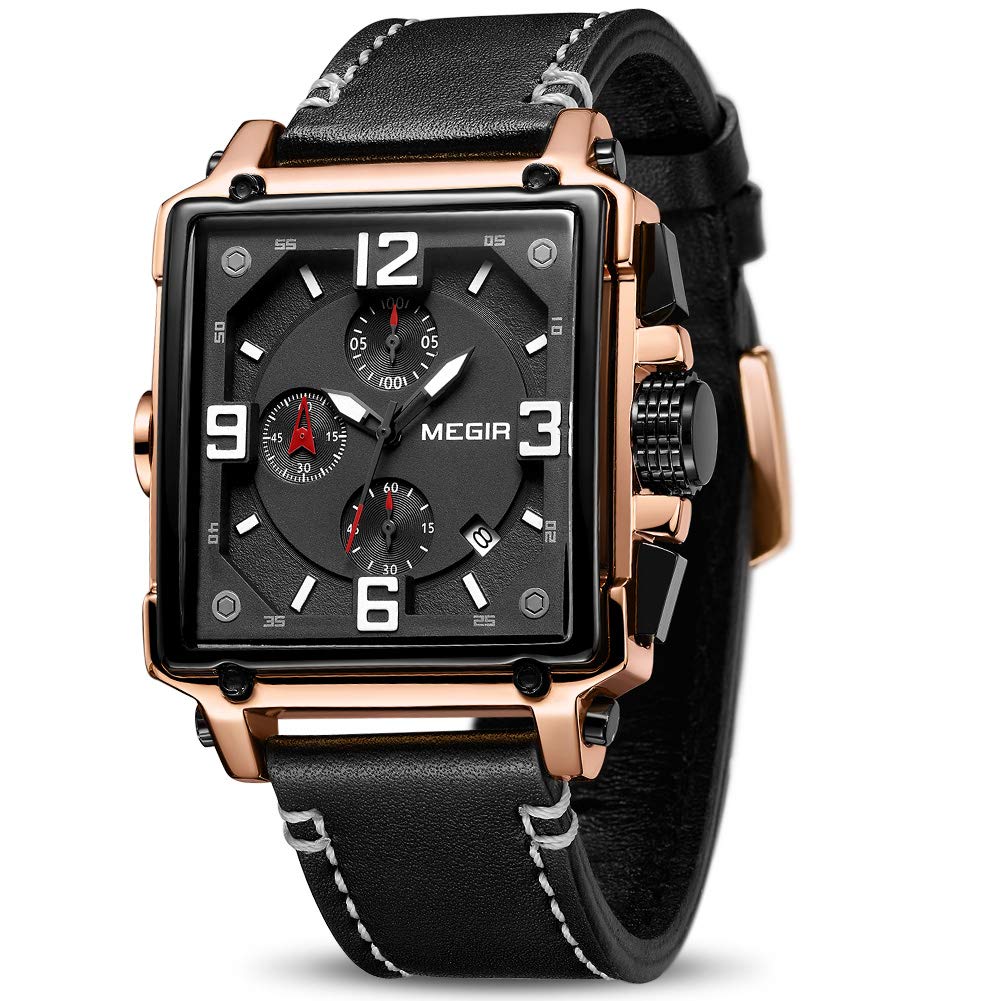 Men's Analogue Luminous Quartz Watch with Leather Strap H234618