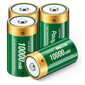 4 Pack 1.2V D Size Rechargeable Batteries J3339