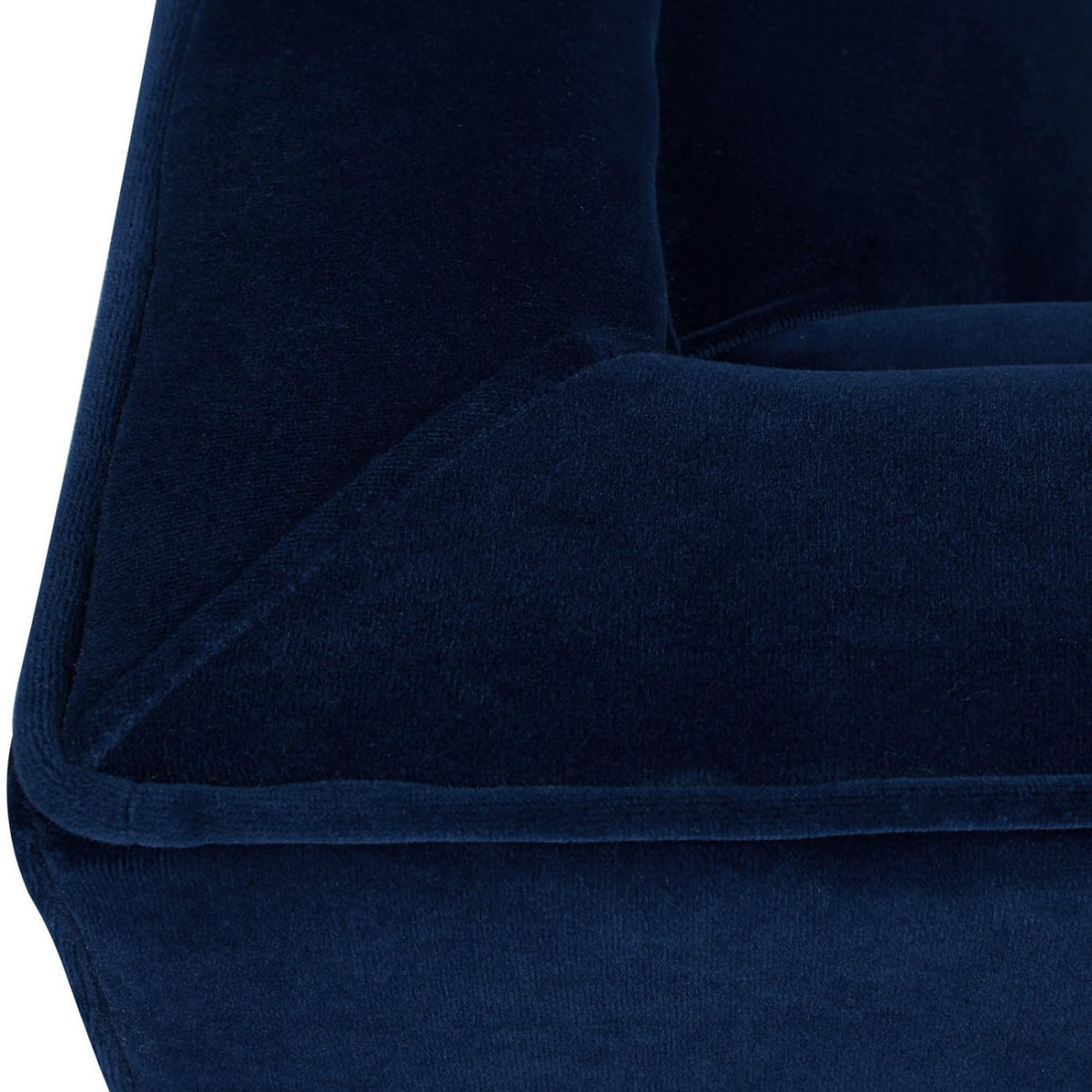 84" Tufted Navy Blue Velvet Sofa with Two Reversible Cushions N2149