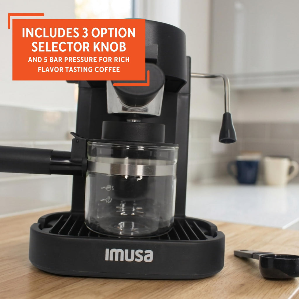 4 Cup Electric Espresso Cappuccino Coffee Maker, Black J917789