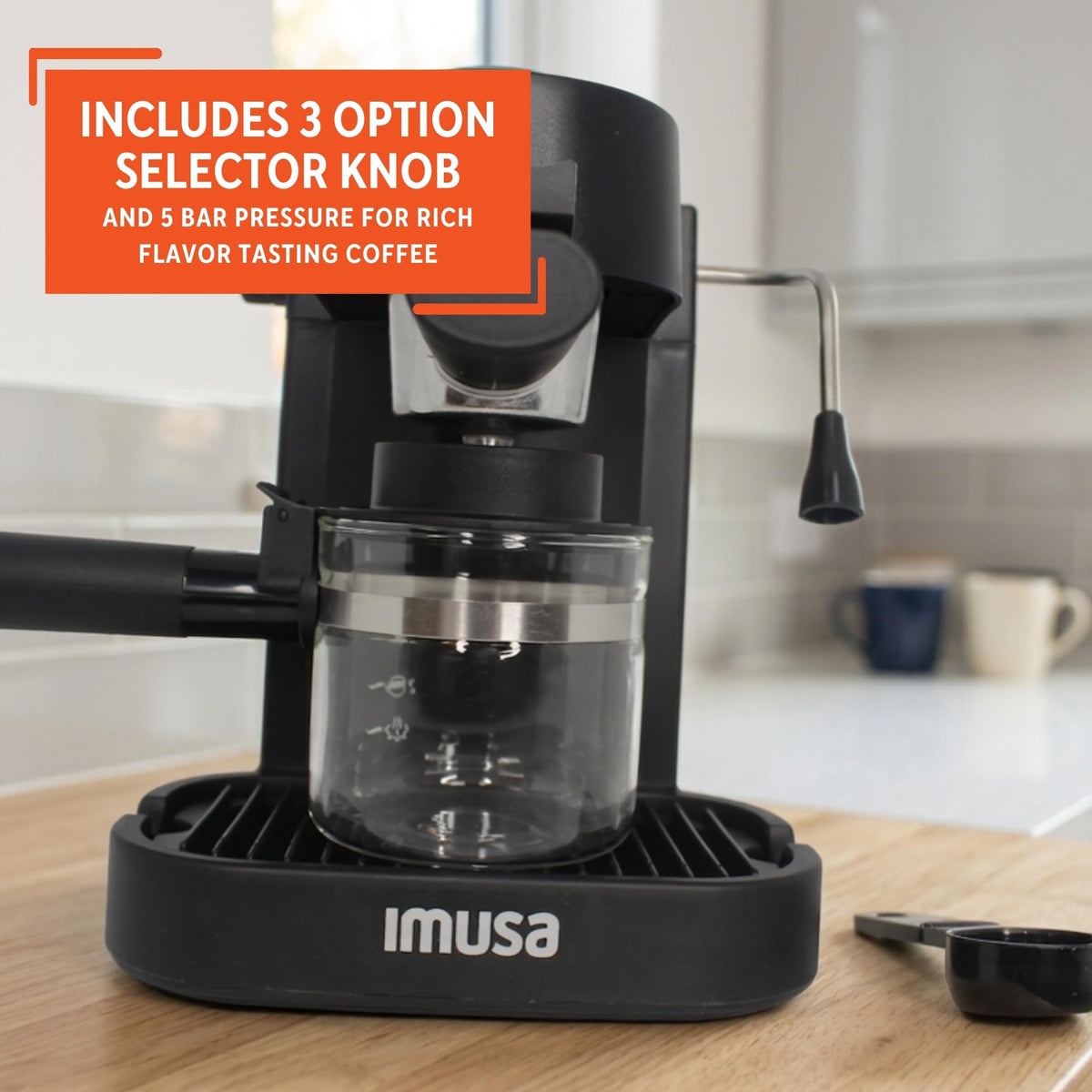 4 Cup Electric Espresso Cappuccino Coffee Maker, Black J917789