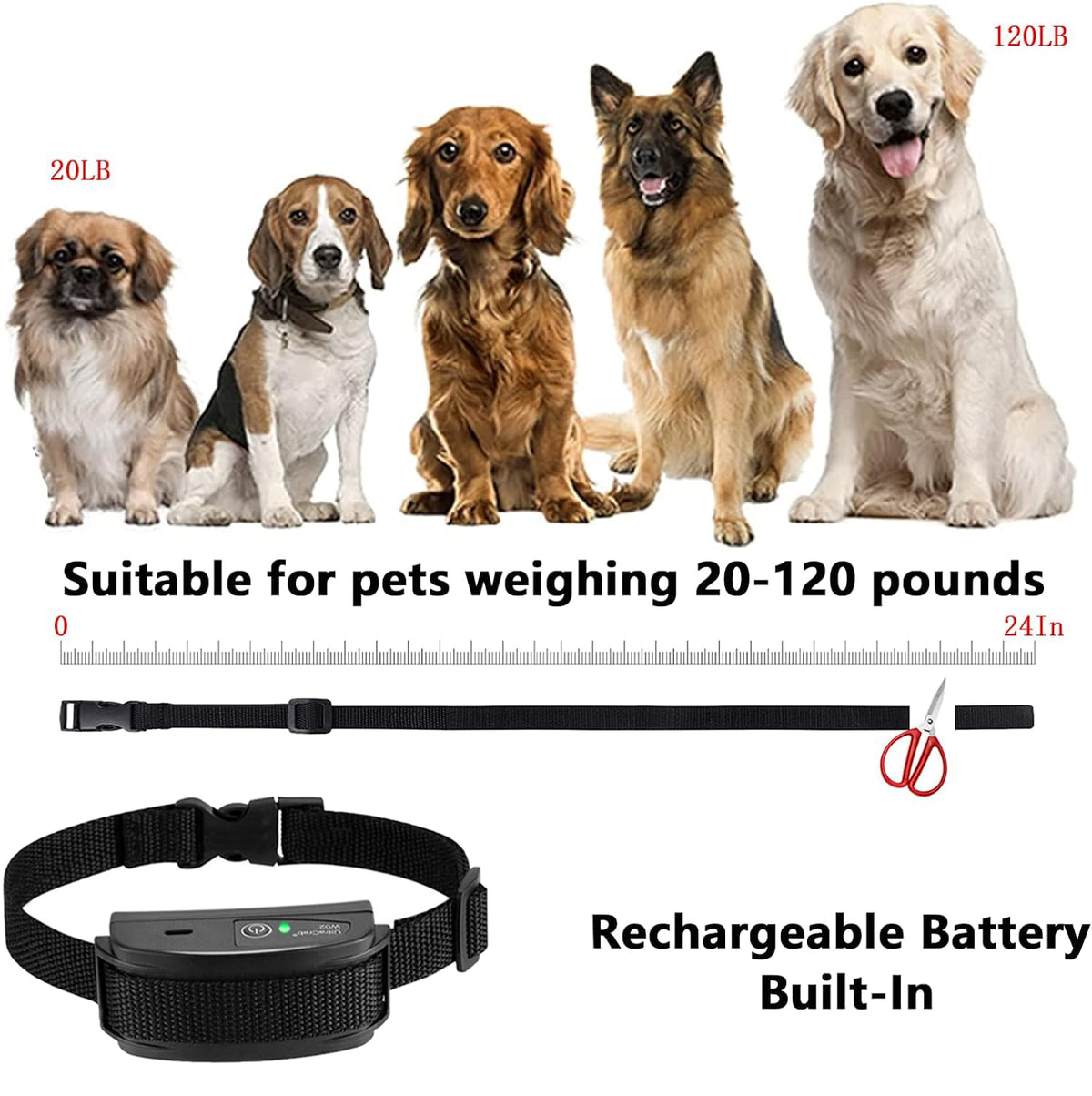 In-Ground Electric Dog Fence System with 2 Collars J819