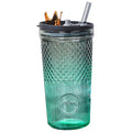 20Oz Glass Tumbler with Straw and Lid L16487