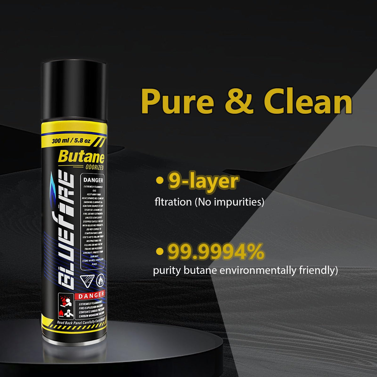 Pack of 2 Butane Fuel Refill 10.56 fl oz Canister with 5 Nozzle Adapters Z305379