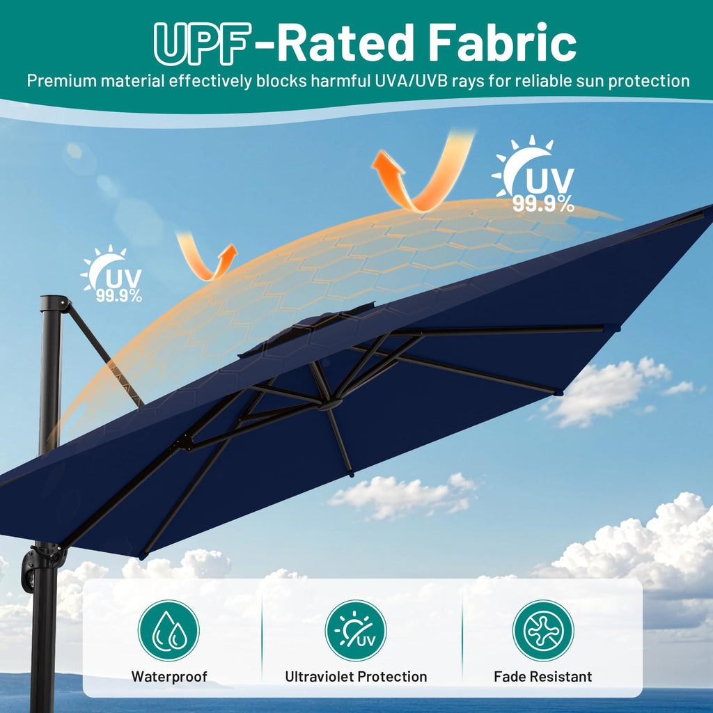 10 X 13 FT Cantilever Umbrella with 360-Degree Rotation Z412