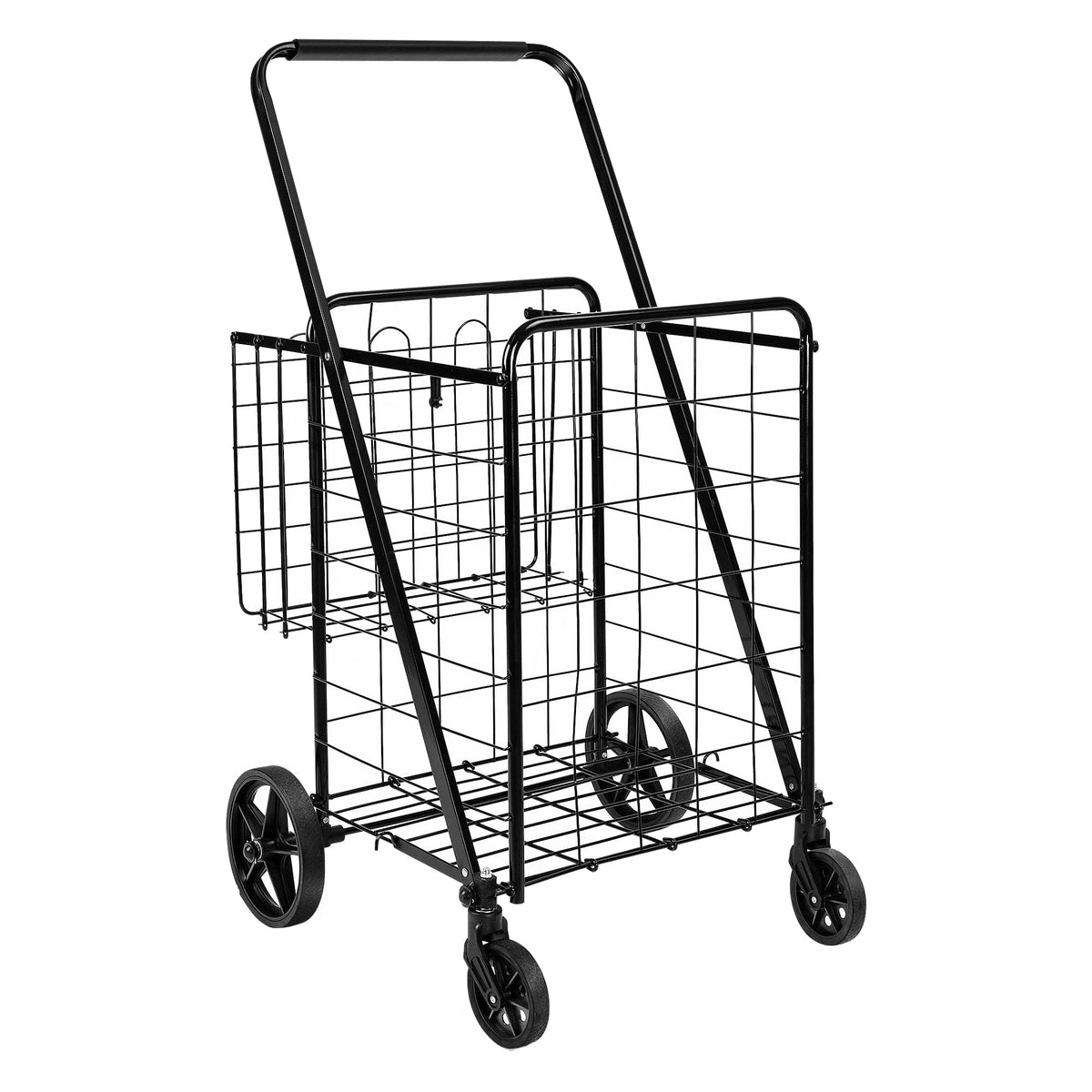 Foldable Utility Cart with 360-Degree Wheels, X-Large, Black M45545