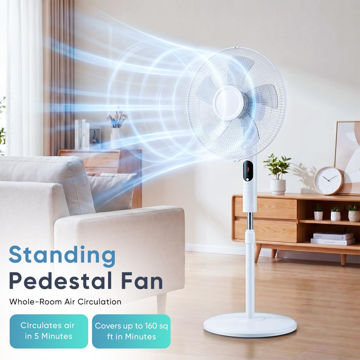 17" Oscillating Pedestal Fan with Remote D54707