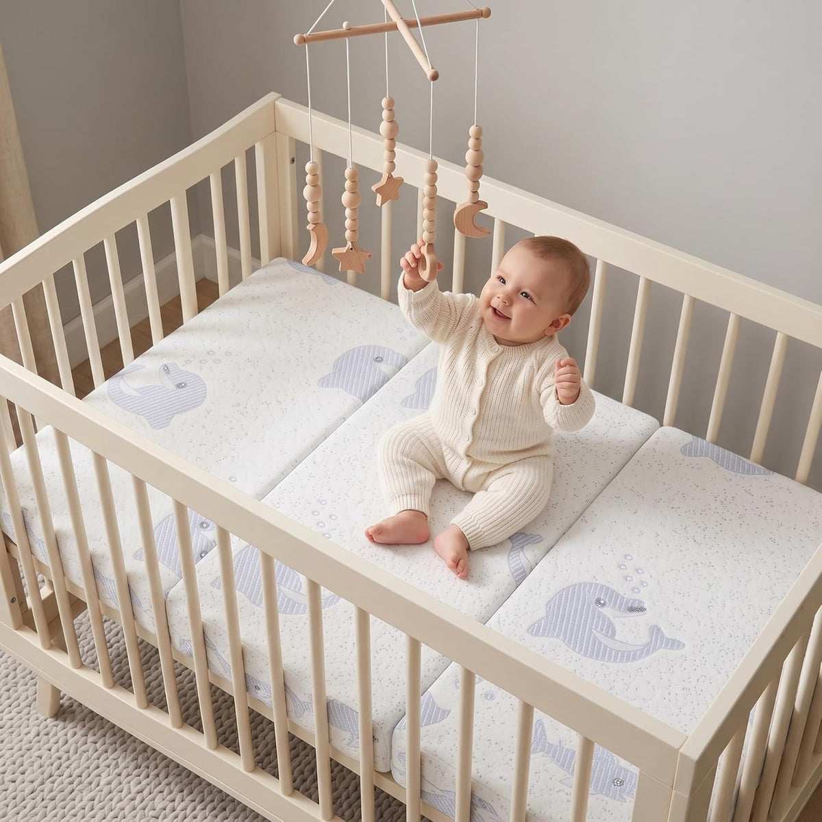 Trifold Pack and Play Mattress Topper, 38x26 Dual Firmness T4314