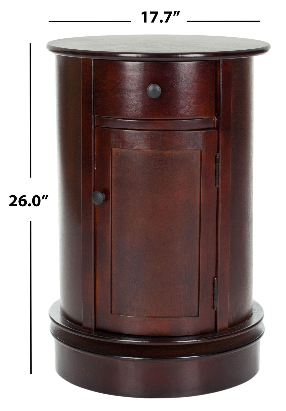 26" Dark Cherry Swivel Storage Accent Table M76606