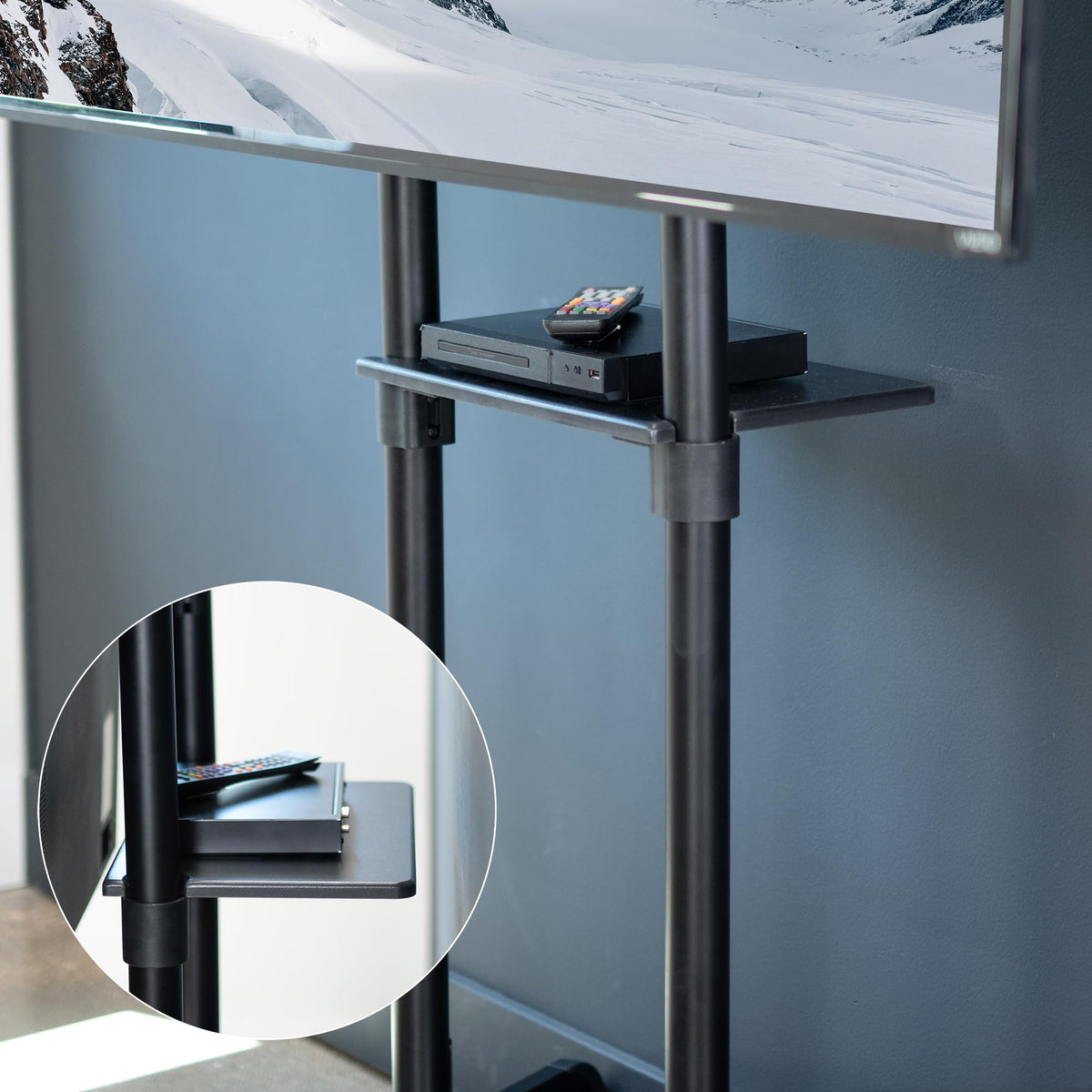 Black Mobile TV Cart for 32 to 88 inch Screens Z310