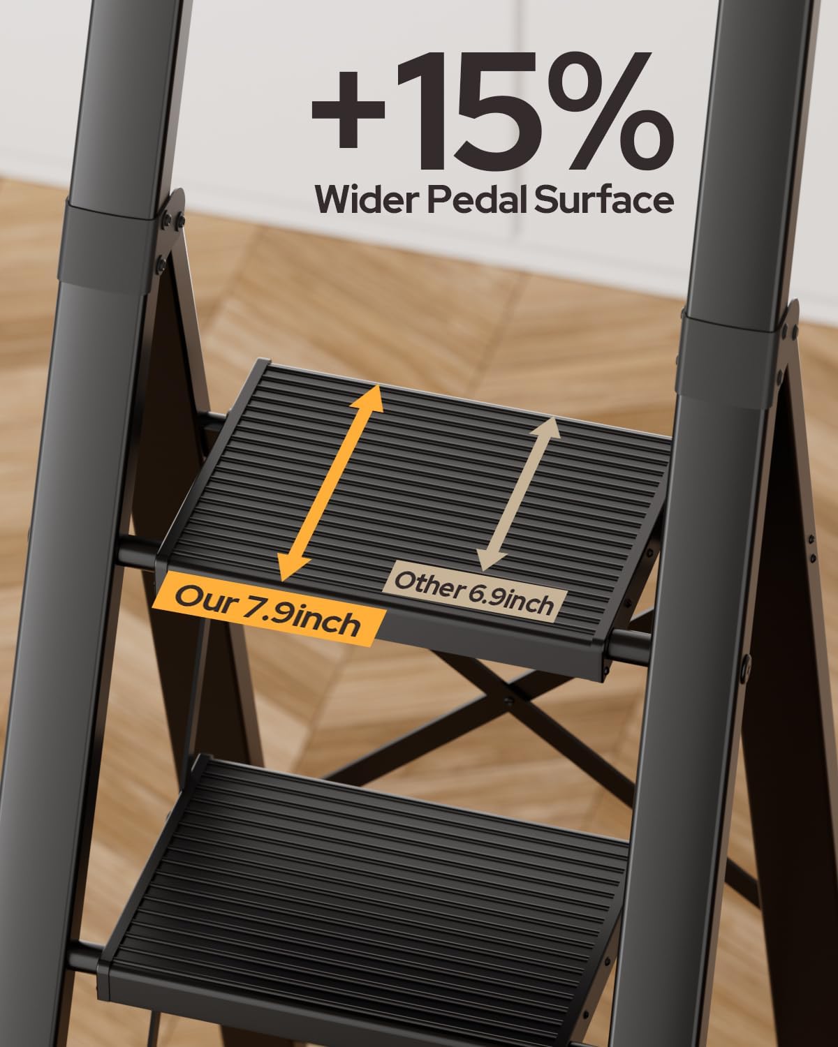 Black Foldable 6 Step Ladder A602