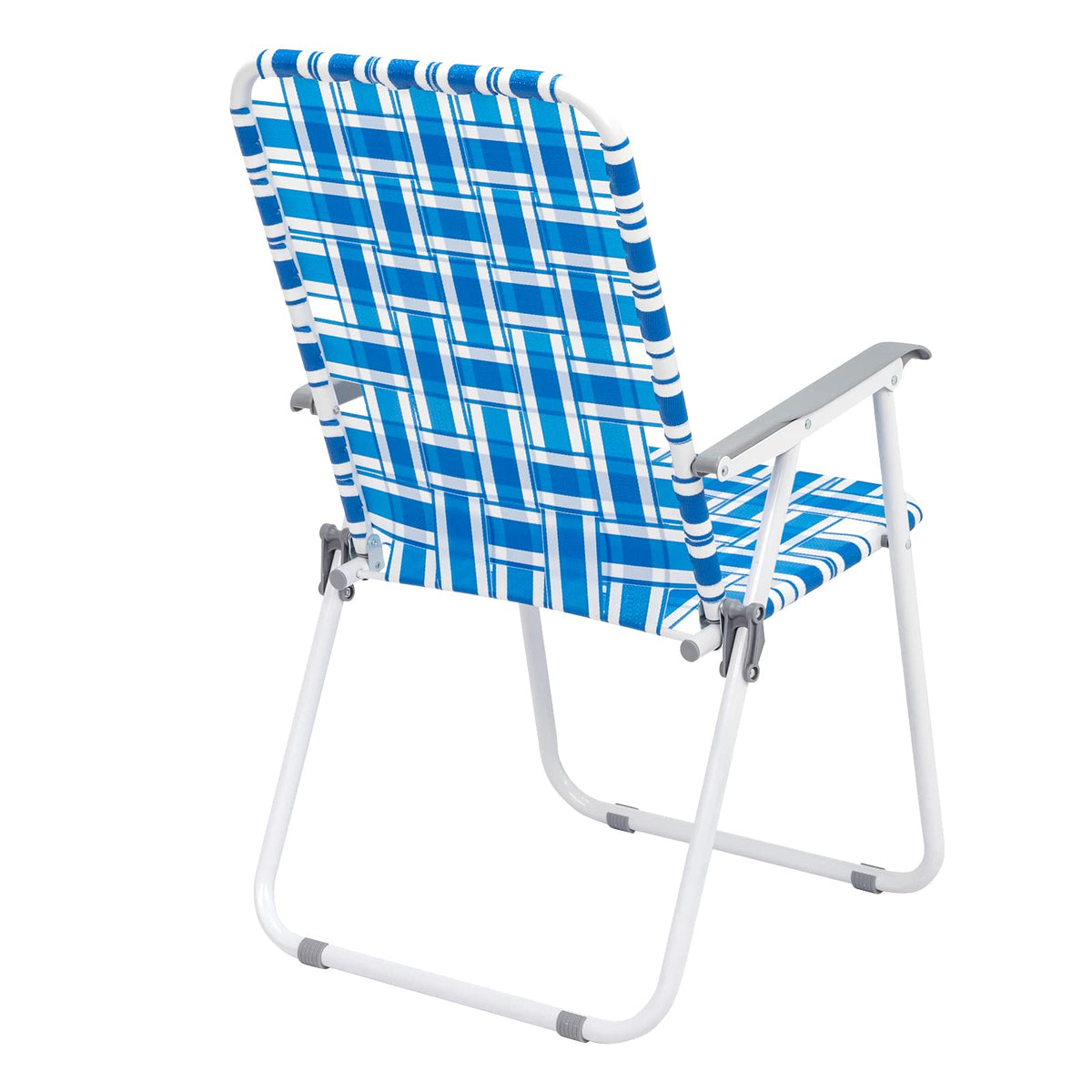 Set of 2 Blue Webbed Folding Patio Chair D61938