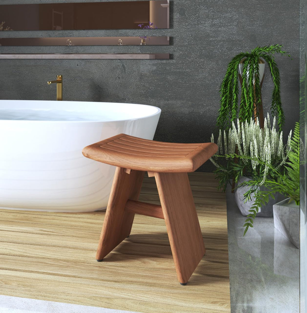 18" Slatted Teak Shower Bench K795
