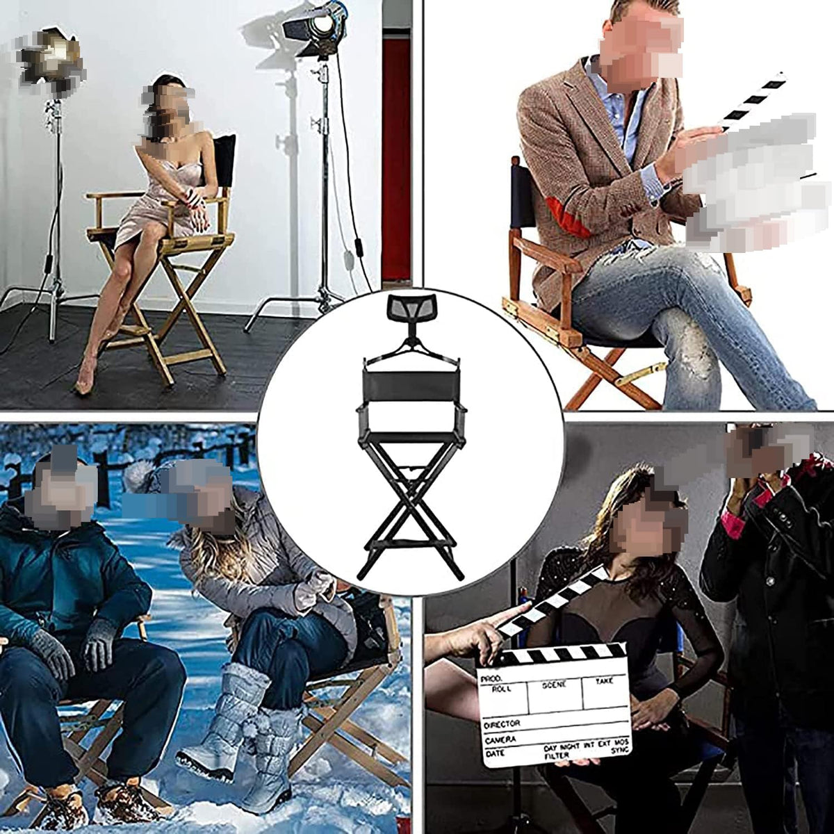 Folding Portable Aluminum Makeup Artist Chair N442