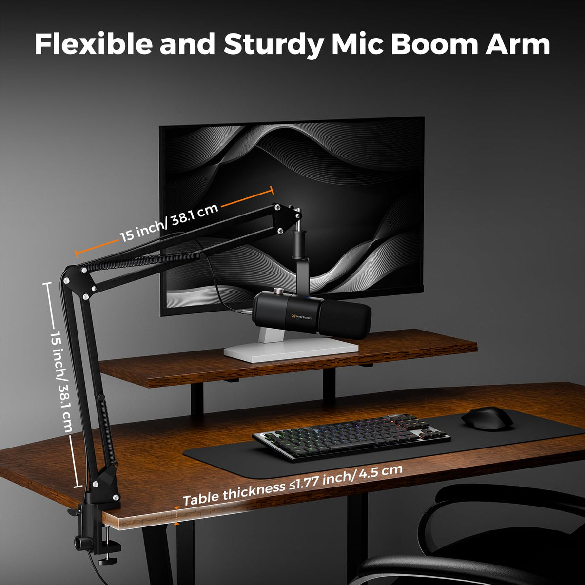 USB/XLR Dynamic Podcast Microphone with Boom Arm Y61729