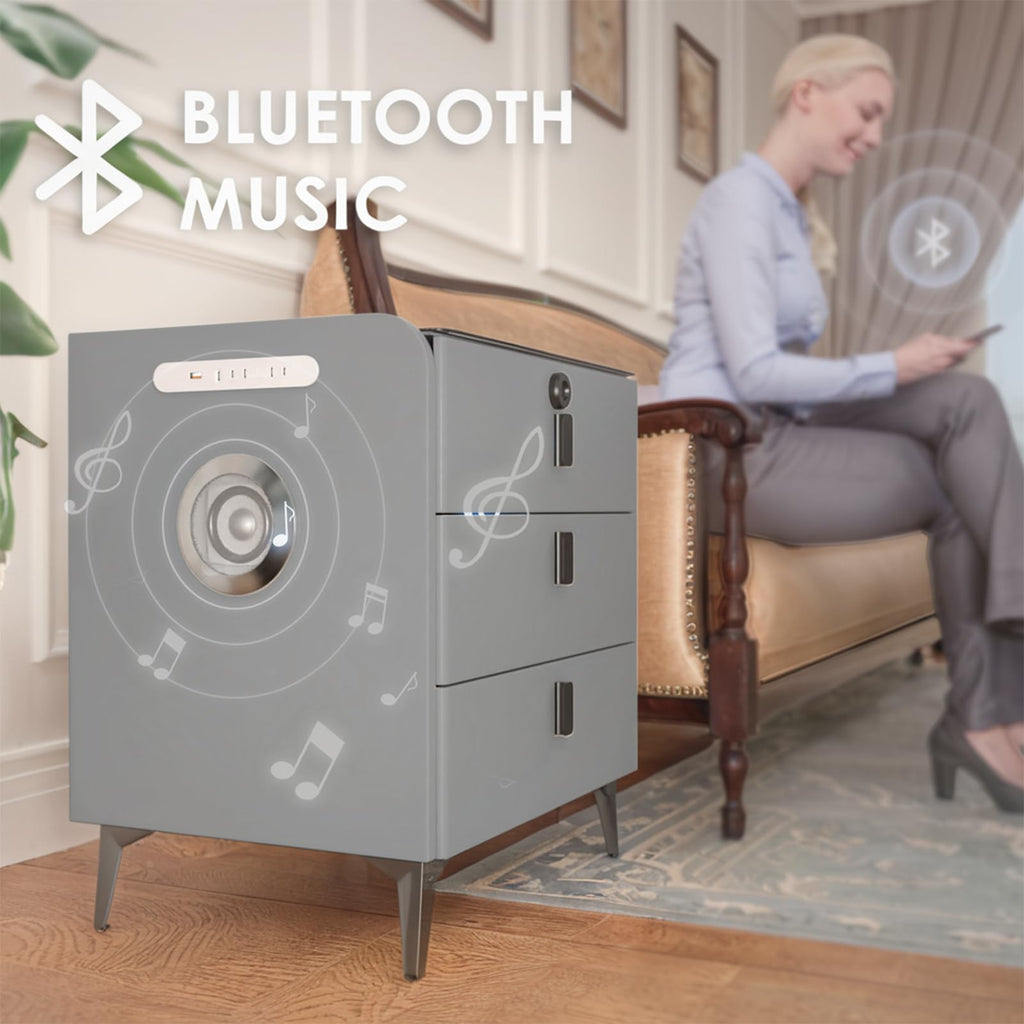 Wireless Charging Fingerprint Lock Nightstand Q248