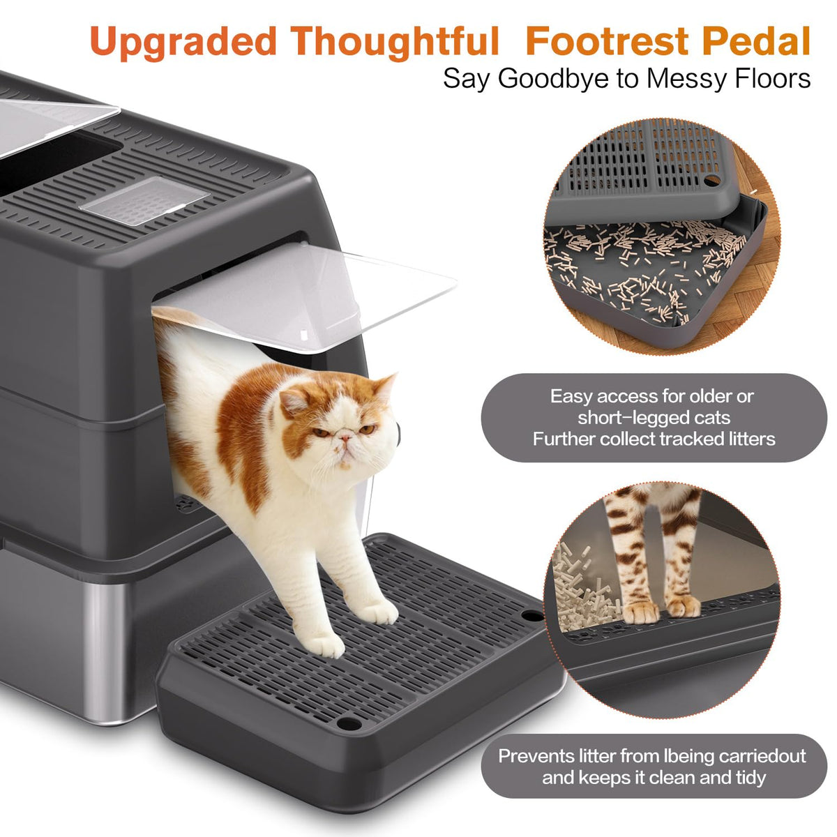 XXXL Stainless Steel Litter Box with Lid R927