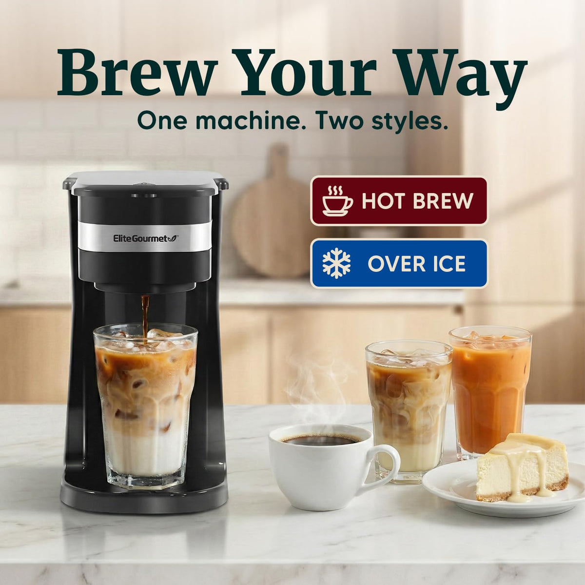 Black Single-Serve Compact Coffee Maker I114623