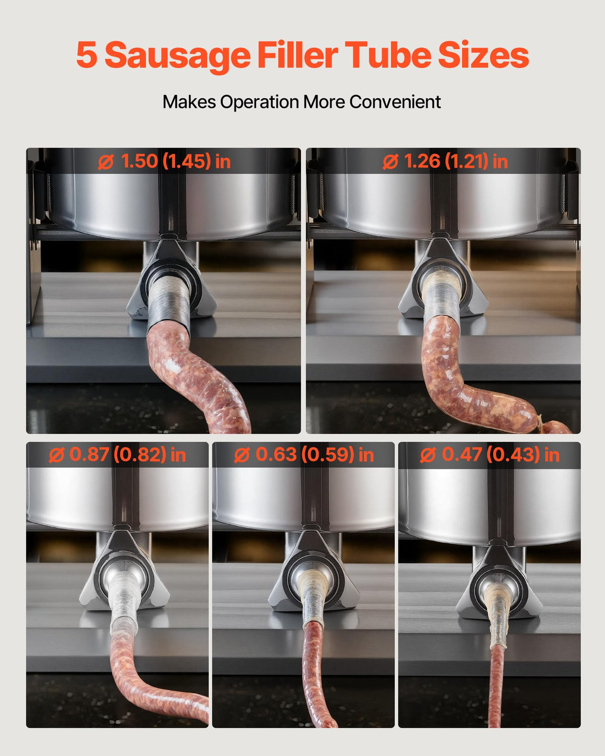 55 LBS Stainless Steel Electric Sausage Stuffer with 5 Stuffing Tubes P614240