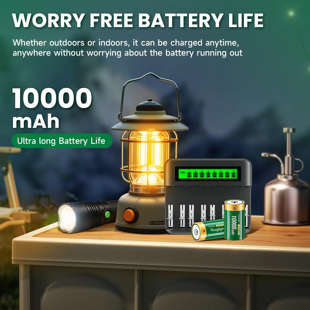 4 Pack 1.2V D Size Rechargeable Batteries J3339