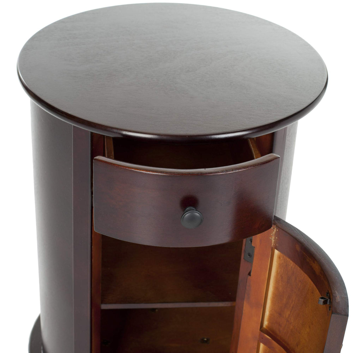 26" Dark Cherry Swivel Storage Accent Table M76606