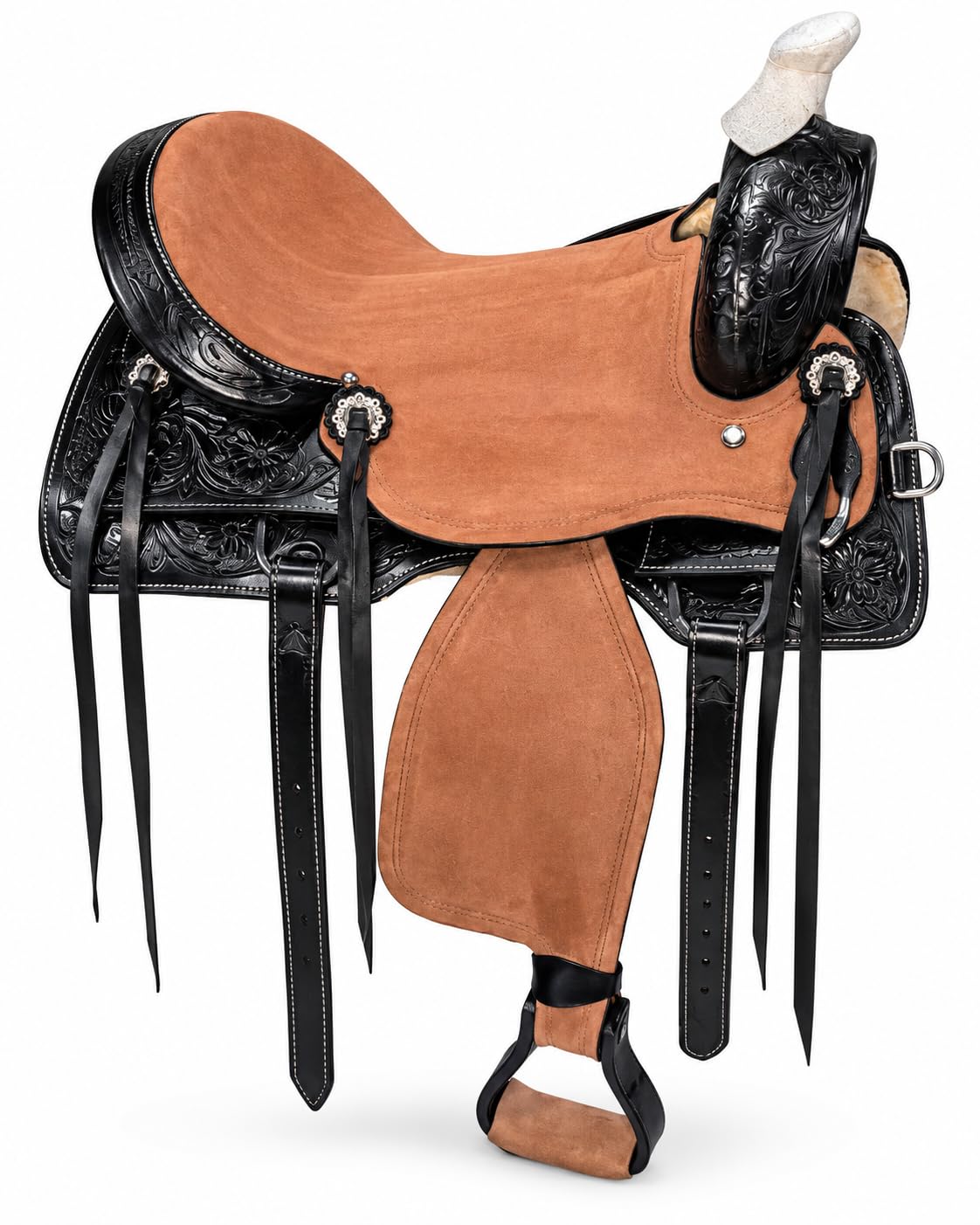 Argentina Cow Leather Saddle Set with Headstall, Reins & Breastplate W841390