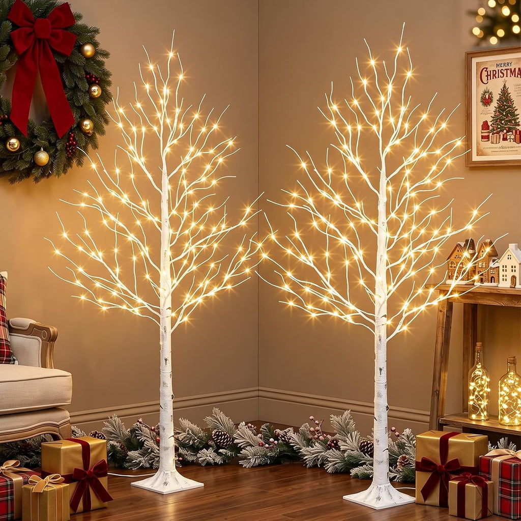 6ft Prelit White Christmas Trees 2Pack K12124