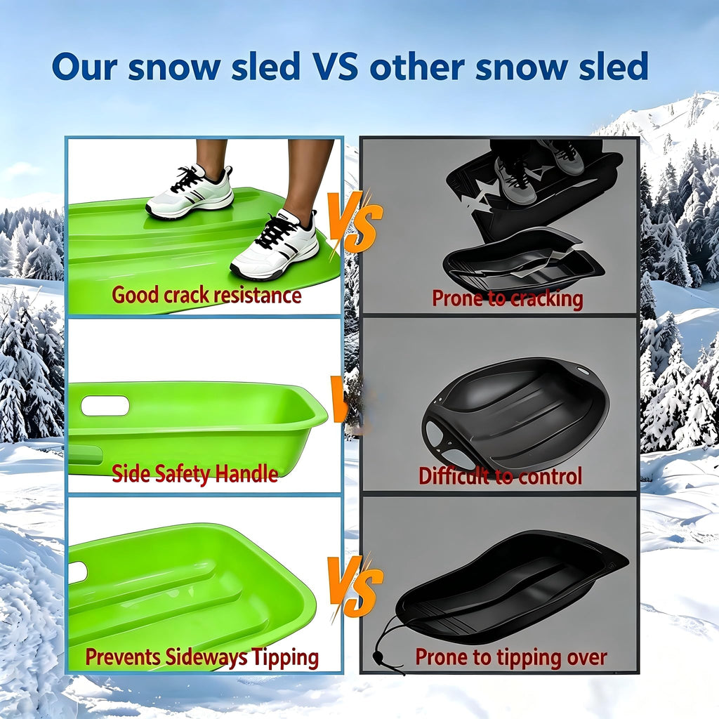 Plastic Snow Sleds with Pull Rope and Handles W13998