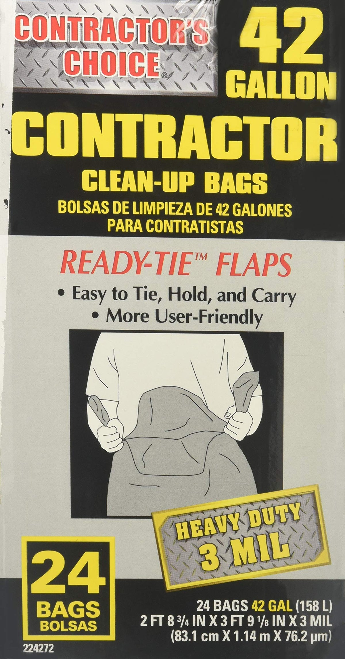 42-Gallon Outdoor Construction Trash Bags R6111