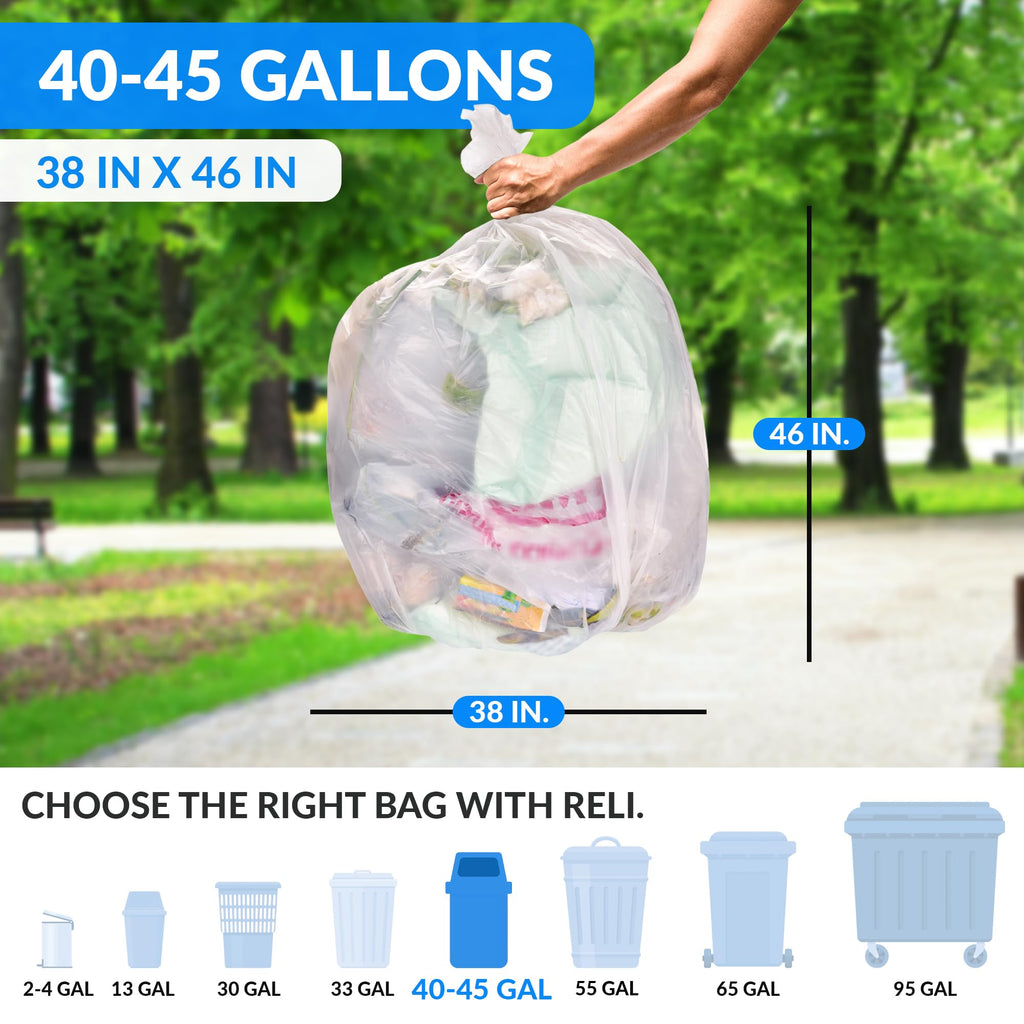 Clear Trash Bags with Twist Ties 250 Count Heavy Duty E693