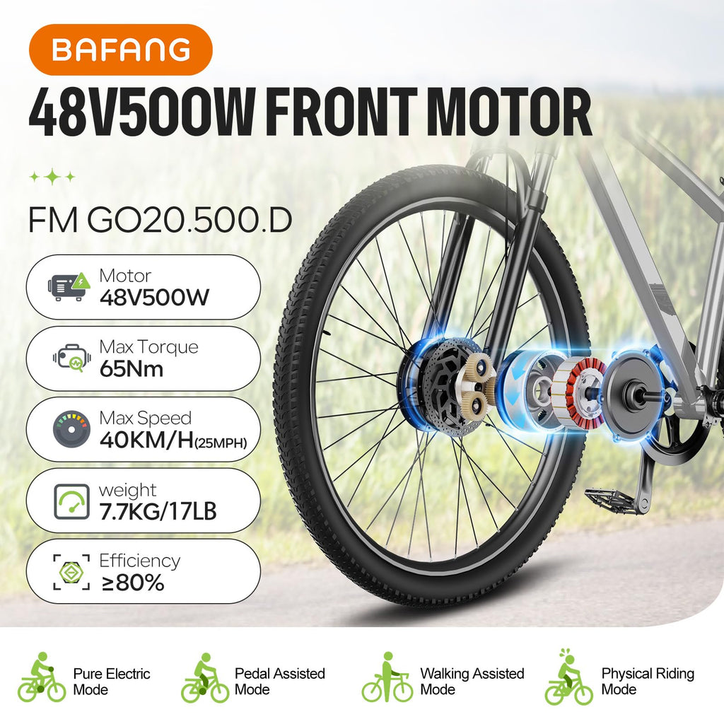 48V 500W Front Hub Motor Ebike Conversion Kit with Display B584
