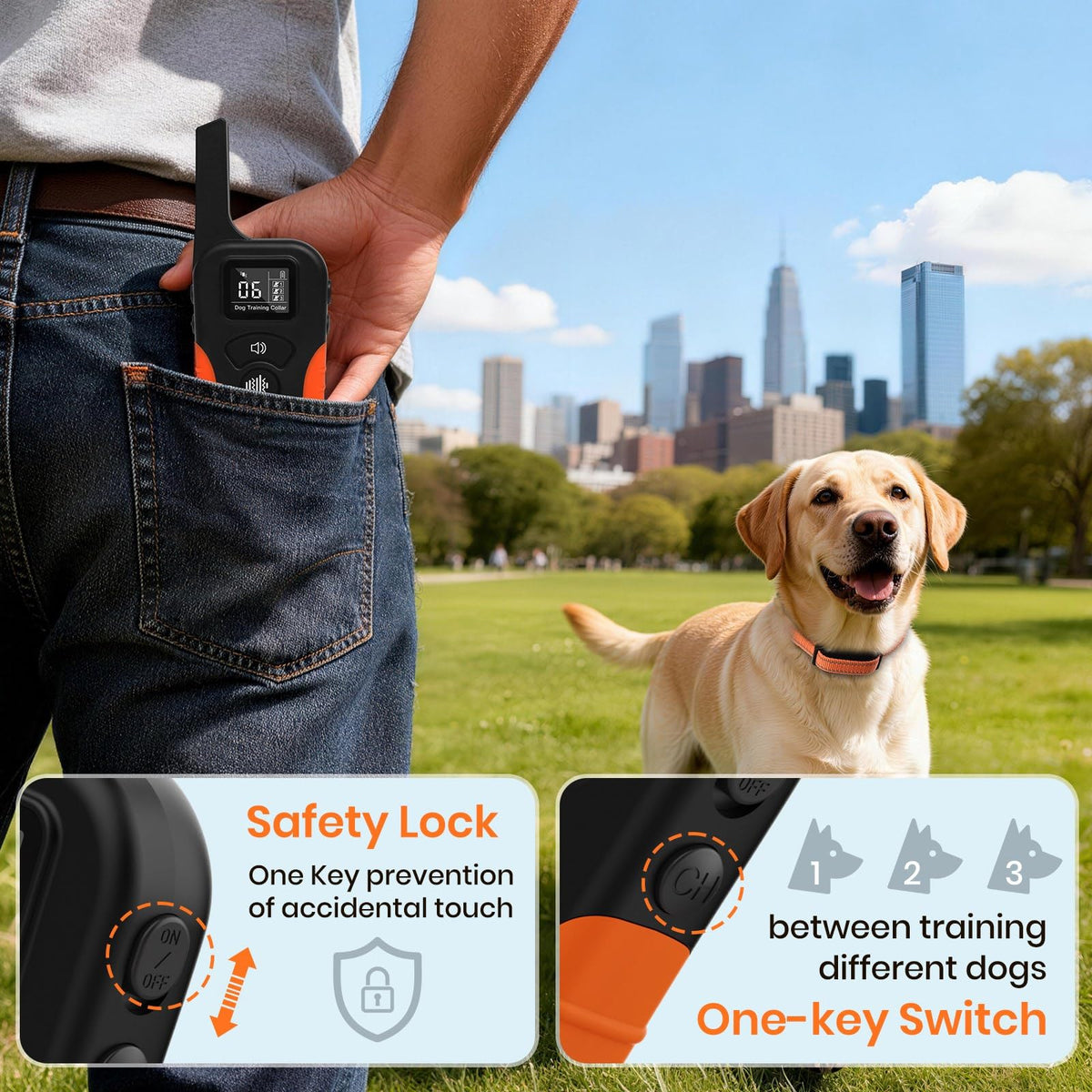 Vibration & Beep Dog Training Collar with Remote U65458