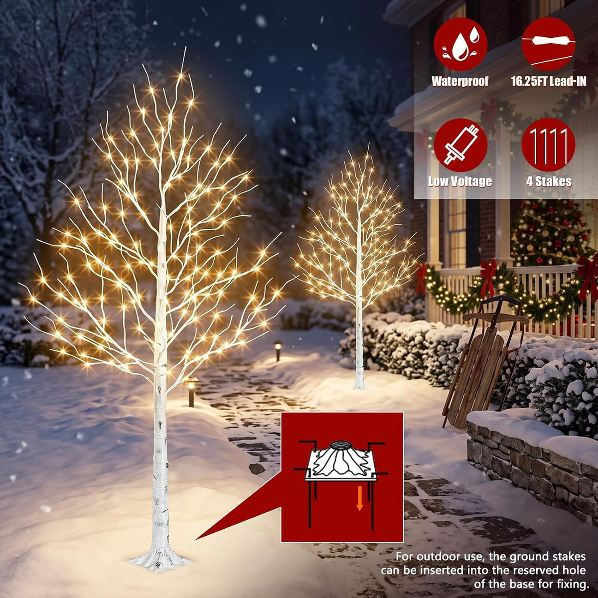 6ft Prelit White Christmas Trees 2Pack K12124