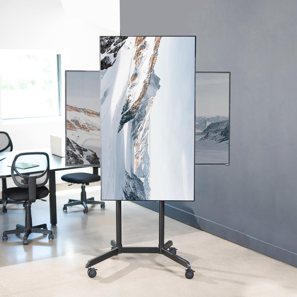 Black Mobile TV Cart for 32 to 88 inch Screens Z310