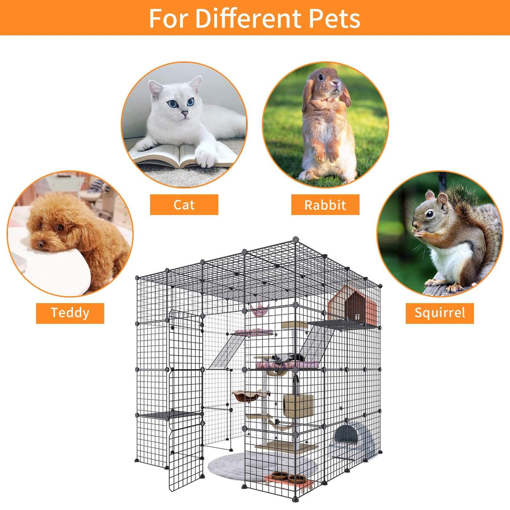 Large Indoor Cat Playpen Metal Wire Cage 55L x 55W x 55H Inchs J2074